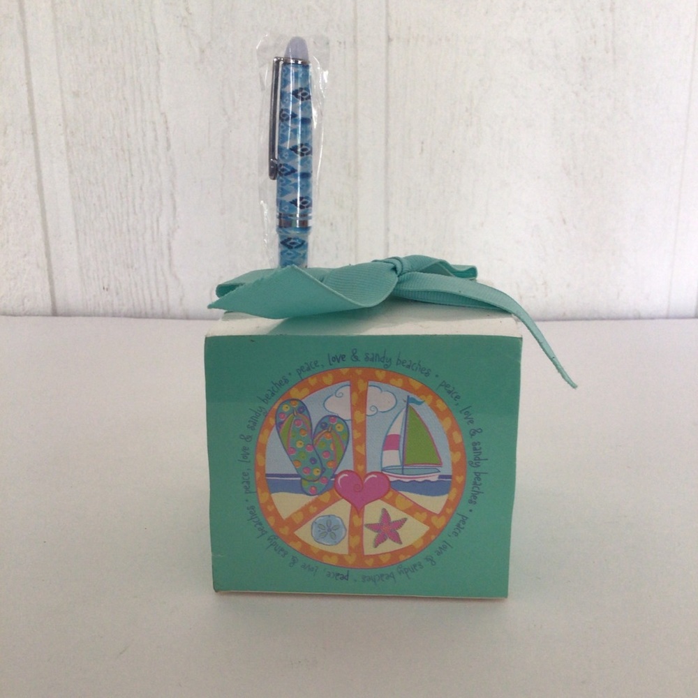 BEACH SCENE NOTE PAPER CUBE GIFT NWT